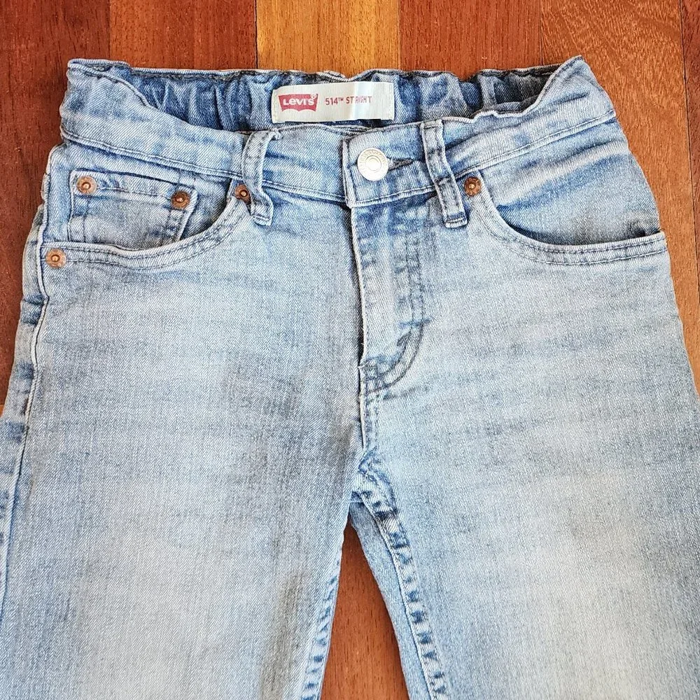 Levi's 514 Kids Light Wash Straight Jeans Size 8